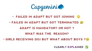 Capgemini Adapt and Date of Joining Recent Doubts Cleared  || When will we get Date of joining 😥