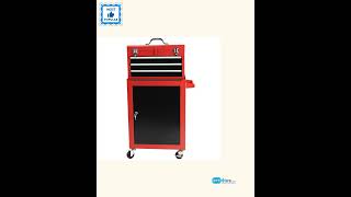 3-Drawer Rolling Tool Chest with Wheels, Tool Chest with Large Storage Cabinet and Adjustable She...