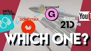 NO ART SCHOOL? 5 Best value sites to learn art: Skillshare vs Domestika vs Gumroad vs 21 Draw vs ?