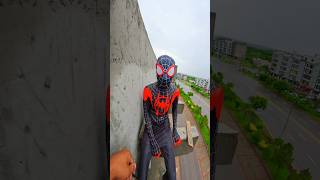 spiderman parkour Free running pov 🥳#rooftop #parkourfreerun #spiderman #shortslife