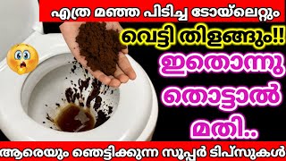 ഒരു പിടികാപ്പിപ്പൊടി മാത്രംമതി😱ബ്ലീച്ചും ക്ലോറിനും ബ്രഷും വേണ്ട ഉരച്ചുകഴുകേണ്ട!Toilet Cleaning hacks