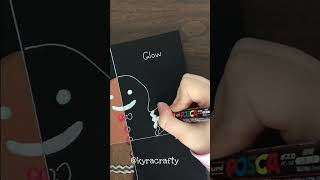 Gingerbread Man Drawing 4 Ways Part 3 #shorts #poscapens #drawing #gloweffect