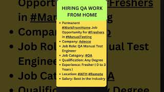 Testing Jobs | Manual Testing| Fresher Jobs #manualtesting #automationtestingjobs