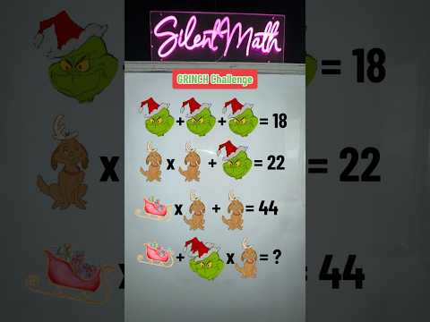 BONUS: What’s the value of each emoji? #algebra #grinch #math #silentmath #missarlene