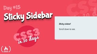 Sticky Sidebar: CSS Tutorial (Day 15 of CSS3 in 30 Days)