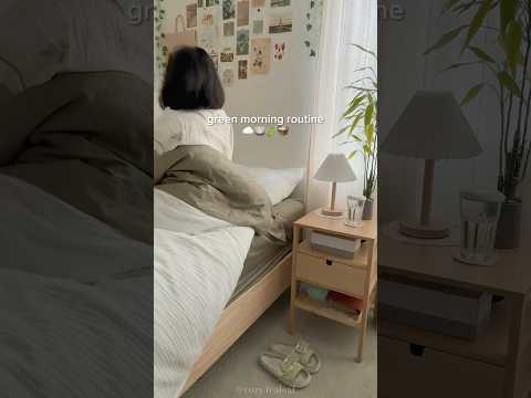 green girlie morning routine 🍵🍃 #morningroutine #vlog #shorts