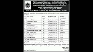 Various Vacancies in PDUNIPPD, Delhi...