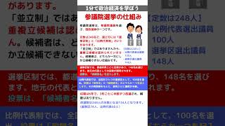 参議院選挙の仕組み【参議院選挙・衆議院選挙の政党や政治家選び】