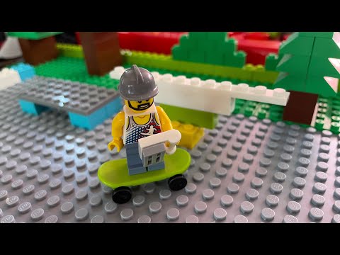 Lego Stop motion  featuring LunchBox Joe at skatepark