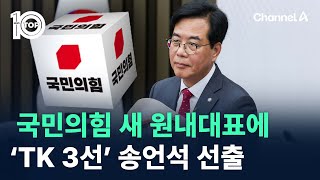 국민의힘 새 원내대표에 ‘TK 3선’ 송언석 선출 / 채널A / 뉴스TOP 10