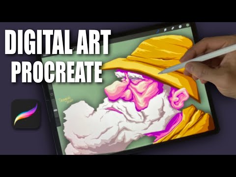 Drawing Old Fisherman in Procreate (#shorts)