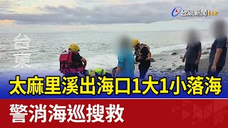 太麻里溪出海口1大1小落海 警消海巡搜救