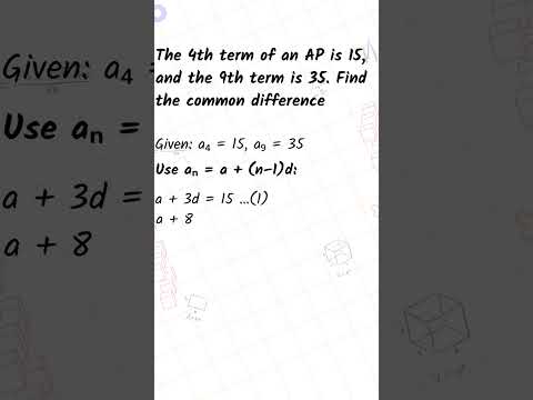 Find Common Difference ✍️ A₄ = 15, A₉ = 35 | Class 10 AP Question | Minelearn