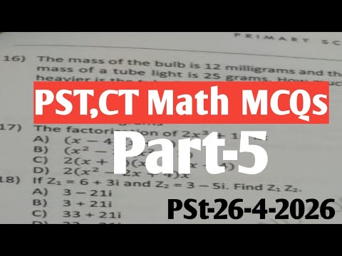 Part-5 Math MCQs 2025| Etea PST,CTMath MCQs