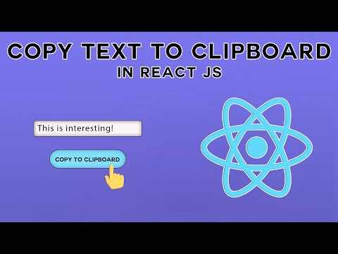 Copy Text To Clipboard React js | Build a Copy to Clipboard in React| React Js project beginner