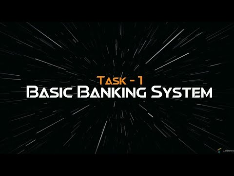 Basic Banking System (Task 1) Web Development Intern at The Spark Foundation