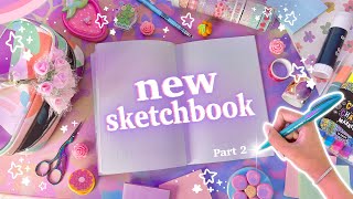 starting & customising my new sketchbook ♡ Pt. 2 {drawing, first page, front cover & more!}