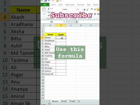Upper case #excel #excelacademy #excelcourse #exceltech #tech #exceltraining #exceltutorial