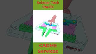 Animation of the principle of the gripper mechanism #solidworkstutorialsforbegineer#mechanicaldesign