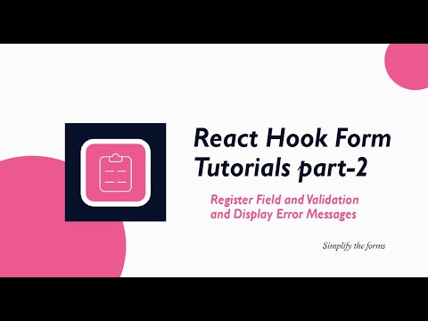 react hook form tutorials-2 | Register field and validation error message