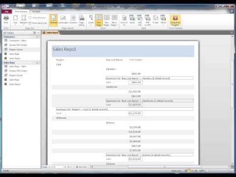 Access Report editing; summary options