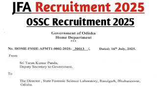 OSSC JFA Recruitment 2025//JFA Recruitment 94 Post//OSSC Recruitment 2025