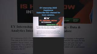 EY Internship 2025 💼 | Big Opportunity for Freshers! #job #jobsearch #freshers #shorts #trending
