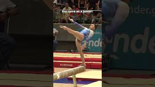 Which save is better 🤔 #gymnastics #beam #save #olympics