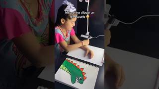 Mi sobrina hizo un dinosaurio ❤️😳 #arte #dibujo