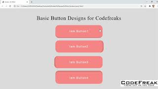 3D Button Design and Animation using HTML and CSS - Codefreak