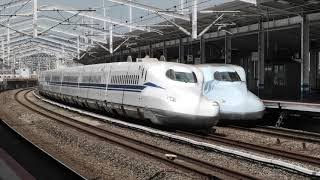 【4K】Latest Series Shinkansen N700S H2 F. NOZOMI Passing by Series N700-7000 S6 F. SAKURA M3960031