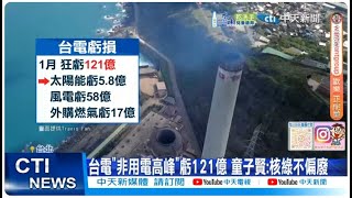 【每日必看】台電"非用電高峰"虧121億 童子賢:核綠不偏廢 20250319