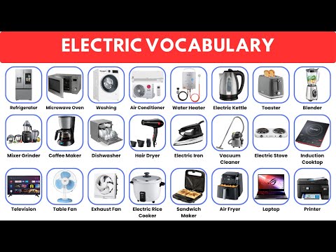 35 Electrical Appliances Items | Electrical List With Name And Picture | Electrical Vocabulary
