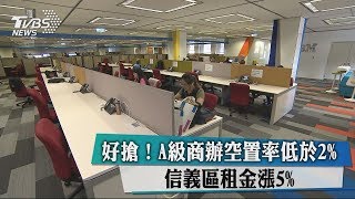 好搶！A級商辦空置率低於2%　信義區租金漲5%