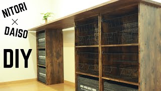 ニトリのカラーボックスとダイソーでアパートにキッチンカウンター収納をDIY