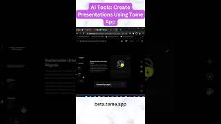 AI Tools Create Presentation Using Tome App