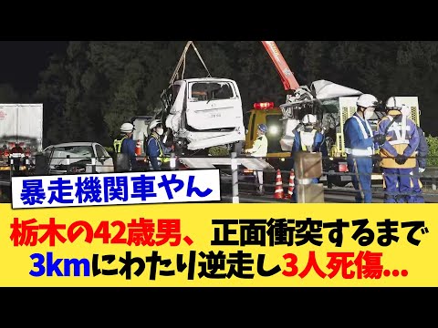 栃木の42歳男、正面衝突するまで3kmにわたり逆走し3人死傷   【2chまとめ】【2chスレ】【5chスレ】