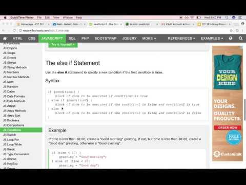 Javascript Intro - CS261 - 9/10