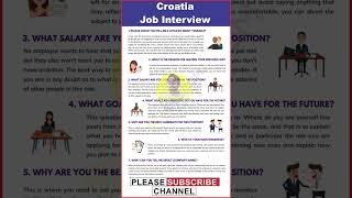 Croatia top 7 interview questions and answers,common interview questions and answers #vlogger
