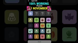 Agent 301 Daily combo card 2 November  | Agent 301 Puzzle Solved Today 2 November | Major Puzzle