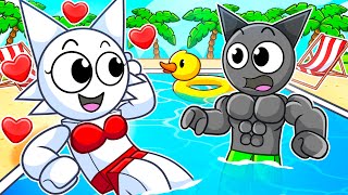 STUCK at a SPRUNKI GIRLS ONLY POOL PARTY with my CRUSH in Roblox!