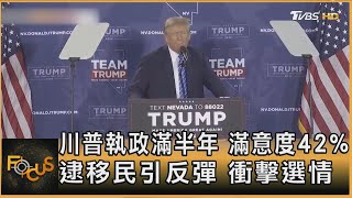 川普執政滿半年 滿意度42% 逮移民引反彈 衝擊選情｜方念華｜FOCUS全球新聞20250721 @TVBSNEWS01