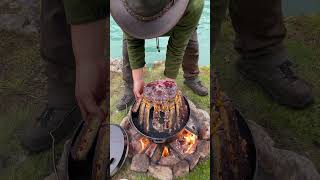 Hope he is comfortable 🦀 #seafood #outdoorcooking #nature #firekitchen