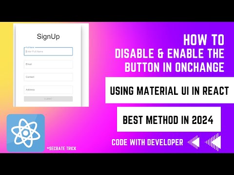 How to Disable &  Enable Button in Signup Form using Material UI in React | Easy Method in 2024