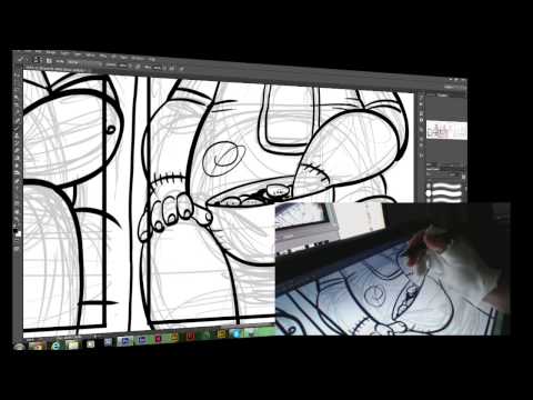 How I draw my digital comic strip, Frank and Steinway! Part 3: Digital Inking