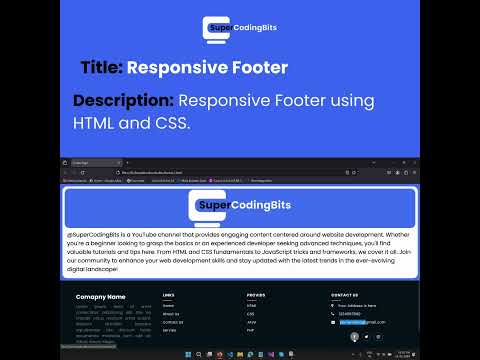 Responsive Footer using HTML and CSS #footer  #coding #css #html #supercodingbits