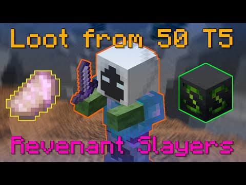 Loot from 50 T5 Revenant Slayers (Hypixel Skyblock)