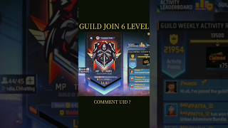 free fire guild join 6 lever uid comment #freefire #guildtest #shorts