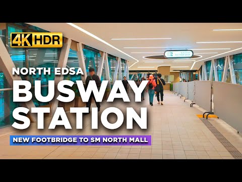 First Look! NORTH EDSA BUSWAY STATION Project | Walking the New EDSA Footbridge to SM North Mall