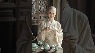 佳人着素裳，坐品香茗于古室，茶香袅袅，时光慢淌 #静心禅语 #禅意生活 #禅意人生